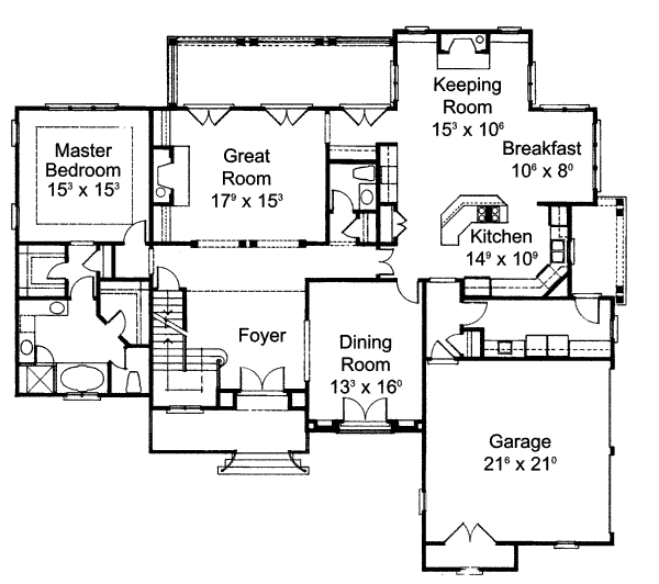 Home Plan - European Floor Plan - Main Floor Plan #429-40