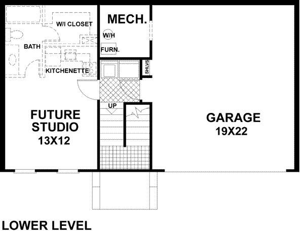 Traditional Floor Plan - Lower Floor Plan #56-102