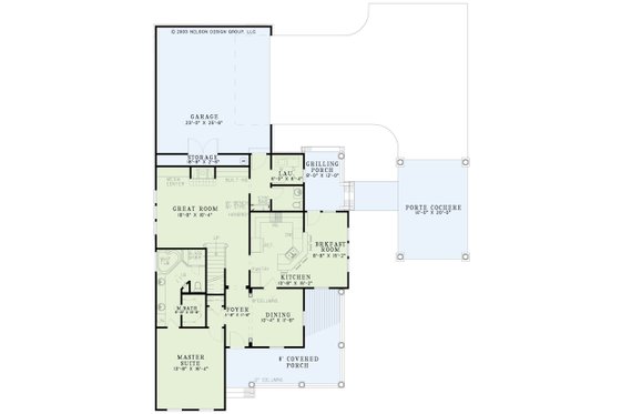 Floor Plan - Main Floor for Colonial House Plan #17-2872 - 4 bed, 2.5 bath