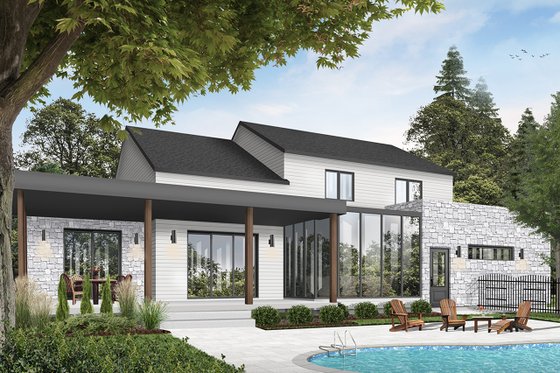 Exterior - Rear Elevation 2 for Farmhouse House Plan #23-2691 - 4 bed, 3.5 bath