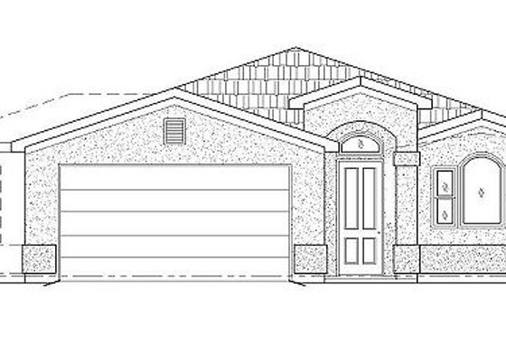 Exterior - Front Elevation for Adobe / Southwestern House Plan #24-294 - 3 bed, 2.5 bath