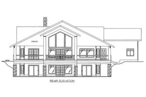 Exterior - Rear Elevation 3 for Ranch House Plan #117-877 - 3 bed, 3.5 bath
