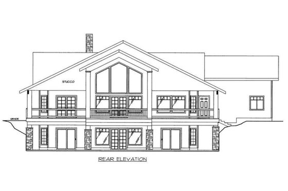 Exterior - Rear Elevation 3 for Ranch House Plan #117-877 - 3 bed, 3.5 bath