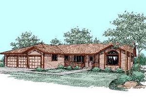 Ranch Exterior - Front Elevation Plan #60-245