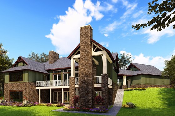 Exterior - Rear Elevation for Craftsman House Plan #17-2504 - 4 bed, 4.5 bath