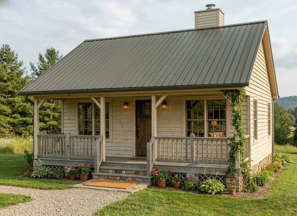 Exterior - Front Elevation 2 for Cottage House Plan #22-122 - 1 bed, 1 bath