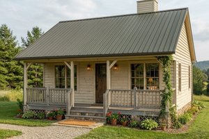 Home Plan - Exterior - Front Elevation for Cottage House Plan #22-122 - 1 bed, 1 bath