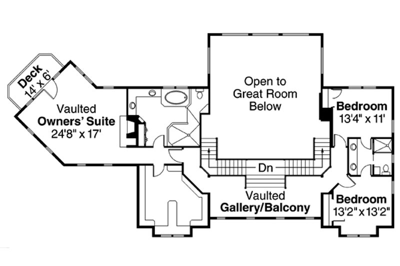 Home Plan - Floor Plan - Upper Floor for Craftsman House Plan #124-674 - 4 bed, 4.5 bath