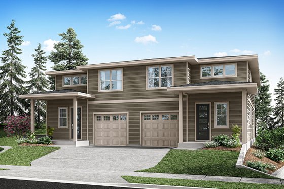 Exterior - Front Elevation 3 for Contemporary House Plan #124-1362 - 6 bed, 4 bath
