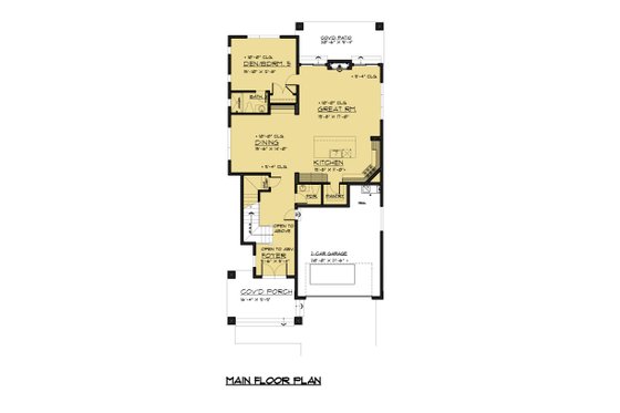 Floor Plan - Main Floor for Contemporary House Plan #1066-50 - 4 bed, 3.5 bath