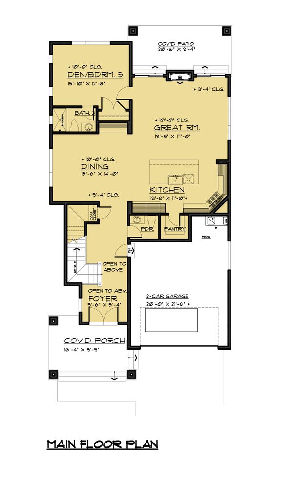 House Plan Design - Contemporary Floor Plan - Main Floor Plan #1066-50