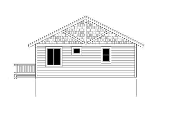 Exterior - Rear Elevation for Beach House Plan #112-265 - 2 bed, 2 bath