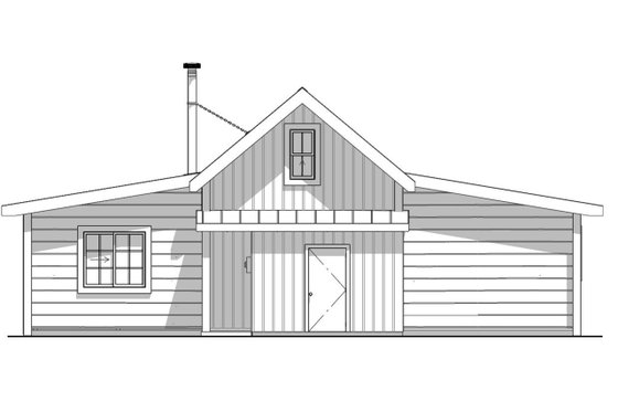 Exterior - Rear Elevation for Barndominium House Plan #1099-9 - 2 bed, 3 bath