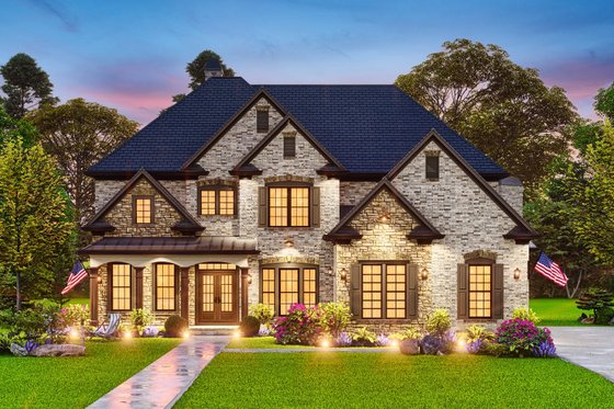 Exterior - Front Elevation 6 for Traditional House Plan #54-450 - 5 bed, 4 bath