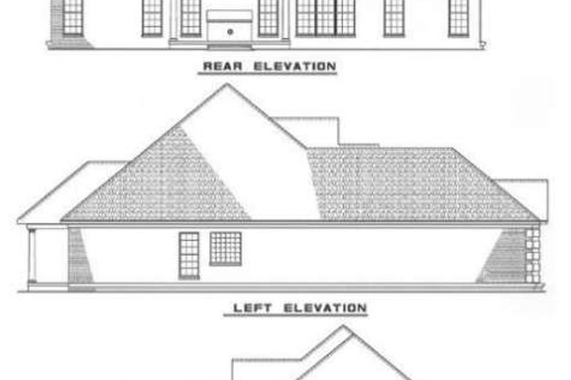 Home Plan - Exterior - Rear Elevation for Traditional House Plan #17-155 - 4 bed, 2 bath
