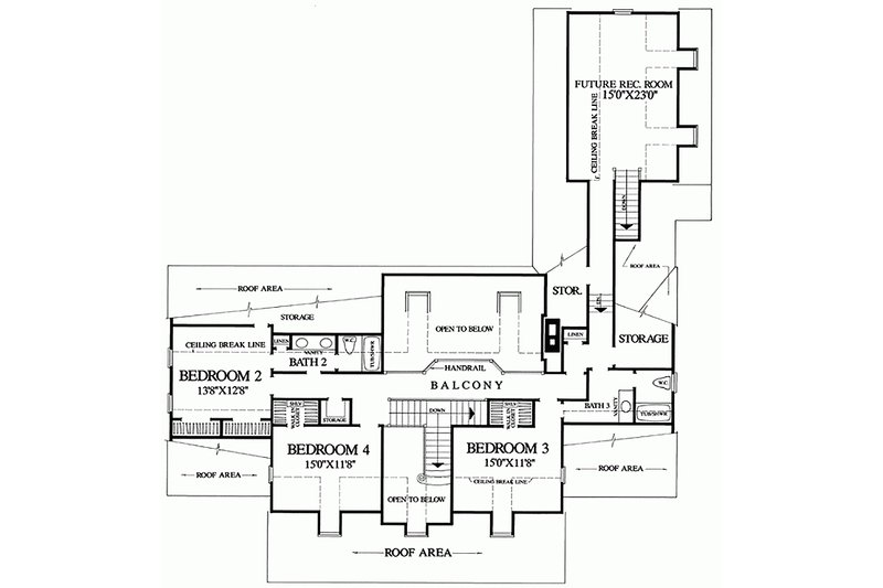 Dream House Plan - Floor Plan - Upper Floor for Country House Plan #137-143 - 3 bed, 3 bath