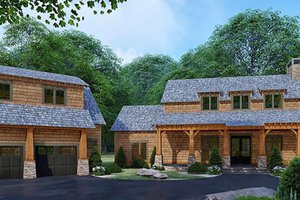 Exterior - Front Elevation for Country House Plan #923-127 - 3 bed, 4 bath