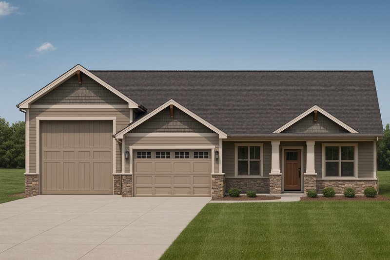 House Blueprint - Craftsman Exterior - Front Elevation Plan #112-304