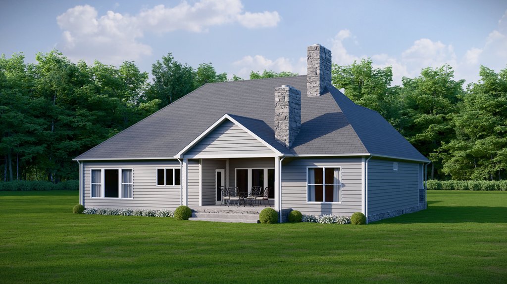 Exterior - Rear Elevation for Craftsman House Plan #1089-63 - 3 bed, 2.5 bath