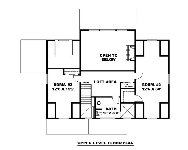 Architectural House Design - Farmhouse Floor Plan - Upper Floor Plan #117-1024