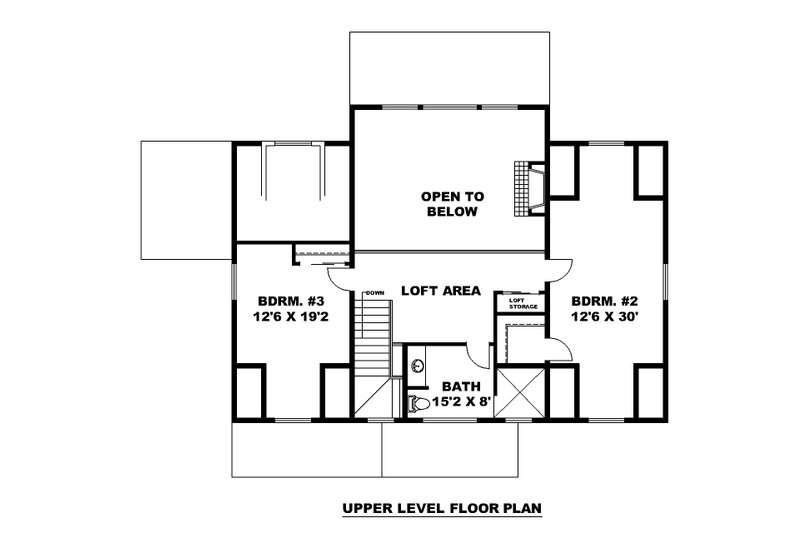 Architectural House Design - Floor Plan - Upper Floor for Farmhouse House Plan #117-1024 - 3 bed, 3.5 bath