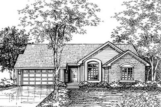 Exterior - Front Elevation for Traditional House Plan #50-145 - 3 bed, 2 bath