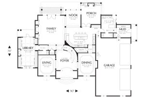Floor Plan - Main Floor for European House Plan #48-620 - 4 bed, 3.5 bath