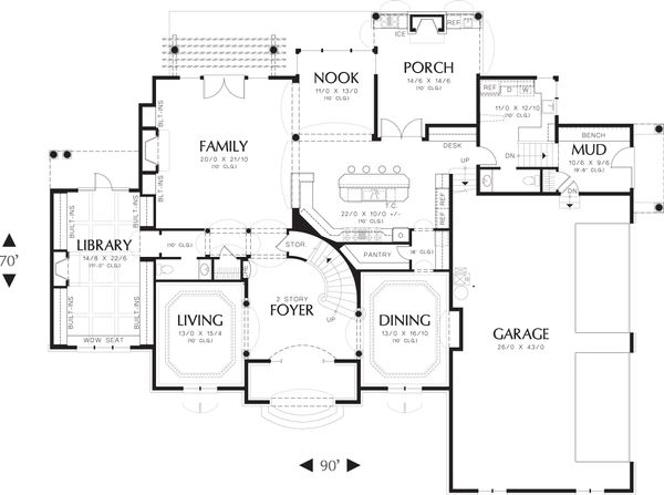 Home Plan - European Floor Plan - Main Floor Plan #48-620