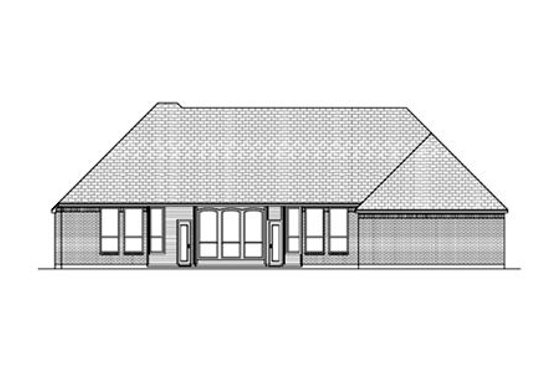 Exterior - Rear Elevation for European House Plan #84-489 - 4 bed, 3 bath