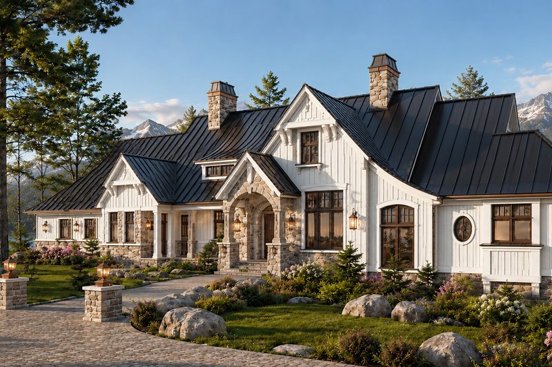 Dream House Plan - Exterior - Front Elevation 2 for Farmhouse House Plan #928-444 - 4 bed, 4.5 bath
