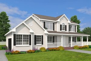 Exterior - Front Elevation 3 for Farmhouse House Plan #1082-3 - 4 bed, 3 bath