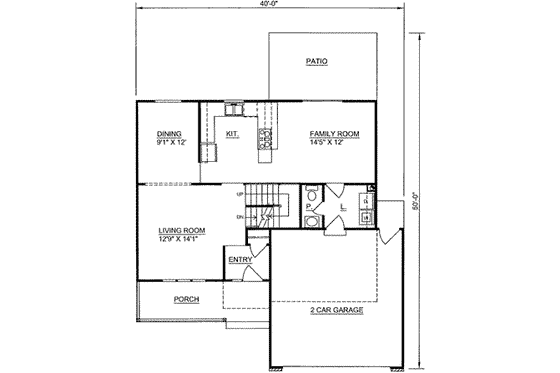 Floor Plan - Main Floor for Traditional House Plan #116-212 - 4 bed, 2.5 bath