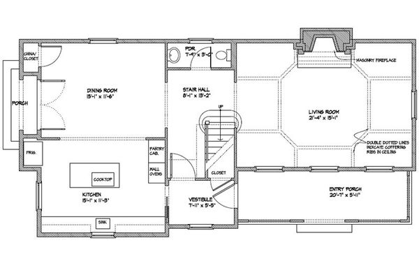 Colonial Floor Plan - Main Floor Plan #477-5