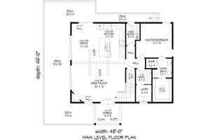 Floor Plan - Main Floor for Country House Plan #932-1384 - 3 bed, 2.5 bath