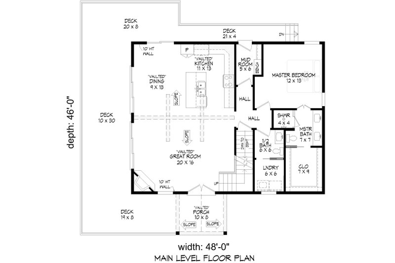 Architectural House Design - Floor Plan - Main Floor for Country House Plan #932-1384 - 3 bed, 2.5 bath