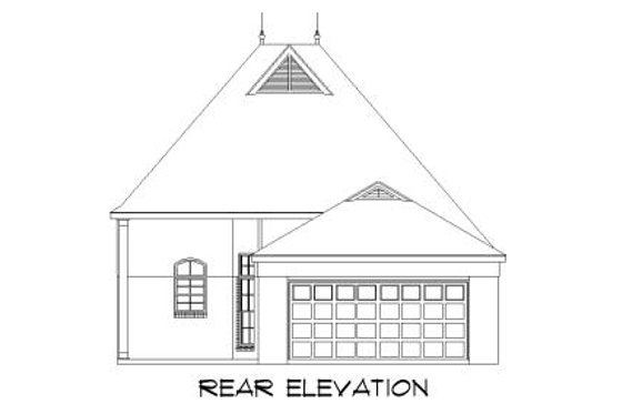 Exterior - Rear Elevation for European House Plan #424-135 - 3 bed, 2 bath