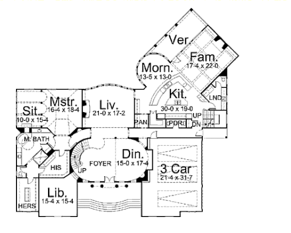 Dream House Plan - European Floor Plan - Main Floor Plan #119-117