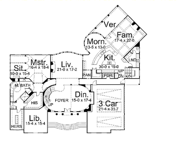 House Plan Design - European Floor Plan - Main Floor Plan #119-117