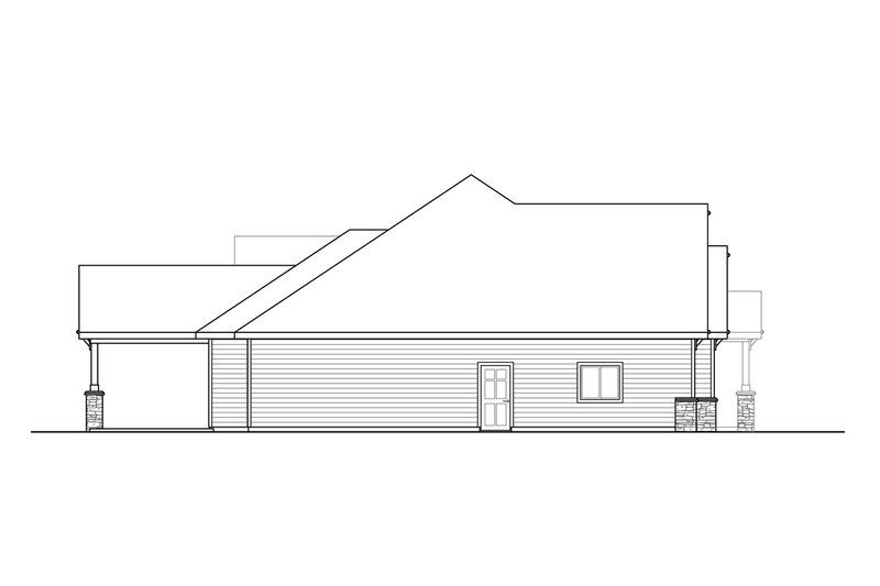 Architectural House Design - Exterior - Other Elevation 1 for Ranch House Plan #124-1124 - 4 bed, 2.5 bath
