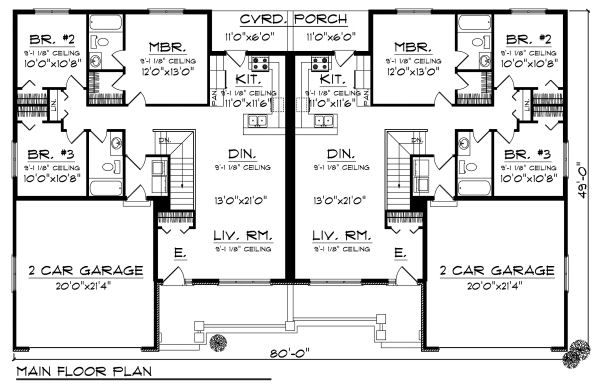 Home Plan - Traditional Floor Plan - Main Floor Plan #70-891