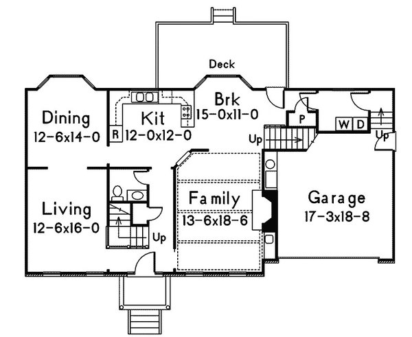 House Blueprint - Colonial Floor Plan - Main Floor Plan #57-704