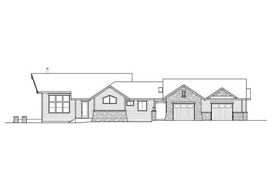 Exterior - Other Elevation for Ranch House Plan #124-1301 - 2 bed, 2 bath