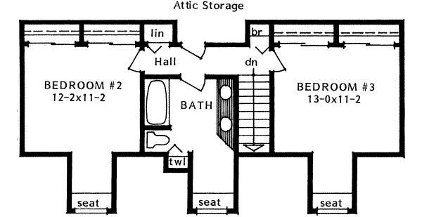 Country Floor Plan - Upper Floor Plan #126-133