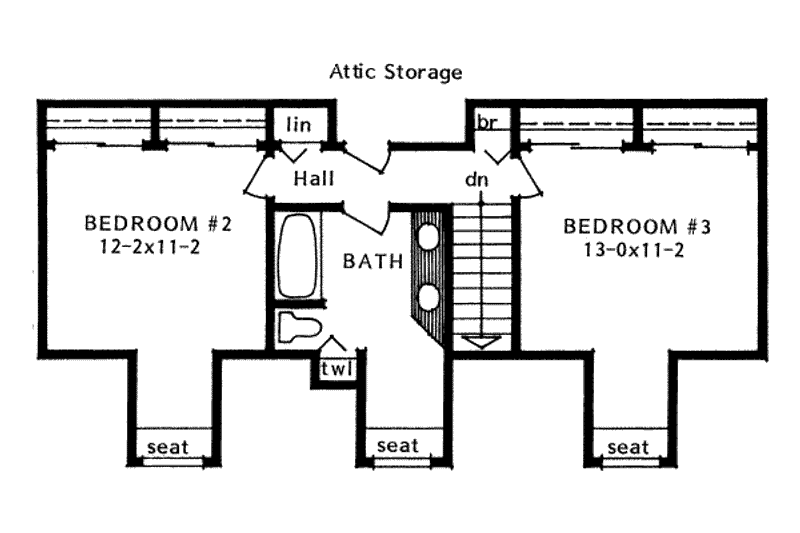 Dream House Plan - Floor Plan - Upper Floor for Country House Plan #126-133 - 3 bed, 2.5 bath