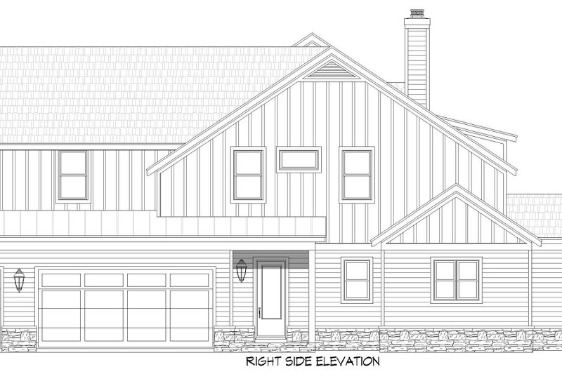 House Blueprint - Exterior - Other Elevation 2 for Farmhouse House Plan #932-1434 - 5 bed, 5.5 bath