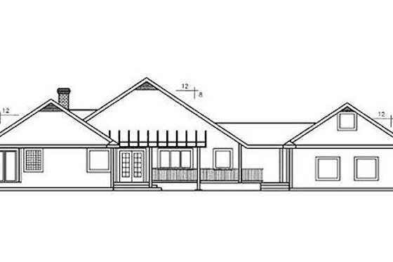 Exterior - Rear Elevation for Traditional House Plan #60-243 - 4 bed, 2 bath
