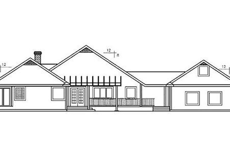 Home Plan - Exterior - Rear Elevation for Traditional House Plan #60-243 - 4 bed, 2 bath