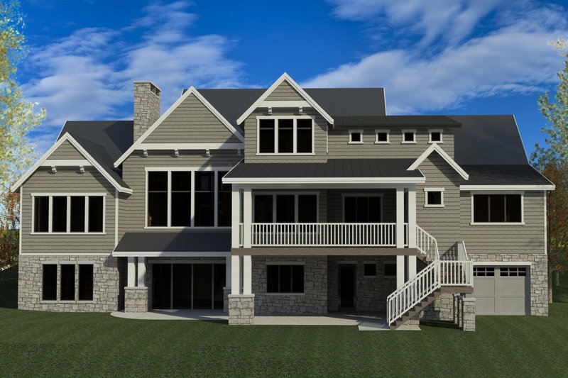 Home Plan - Exterior - Rear Elevation for Craftsman House Plan #920-1 - 5 bed, 3.5 bath
