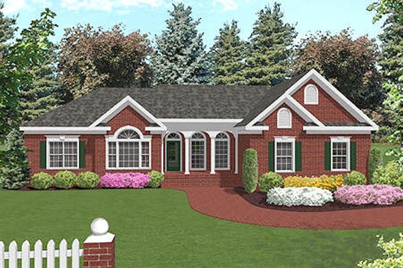 Architectural House Design - Southern Exterior - Front Elevation Plan #56-149