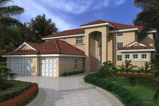 Exterior - Front Elevation House Plan #420-147 - 5 bed, 4 bath